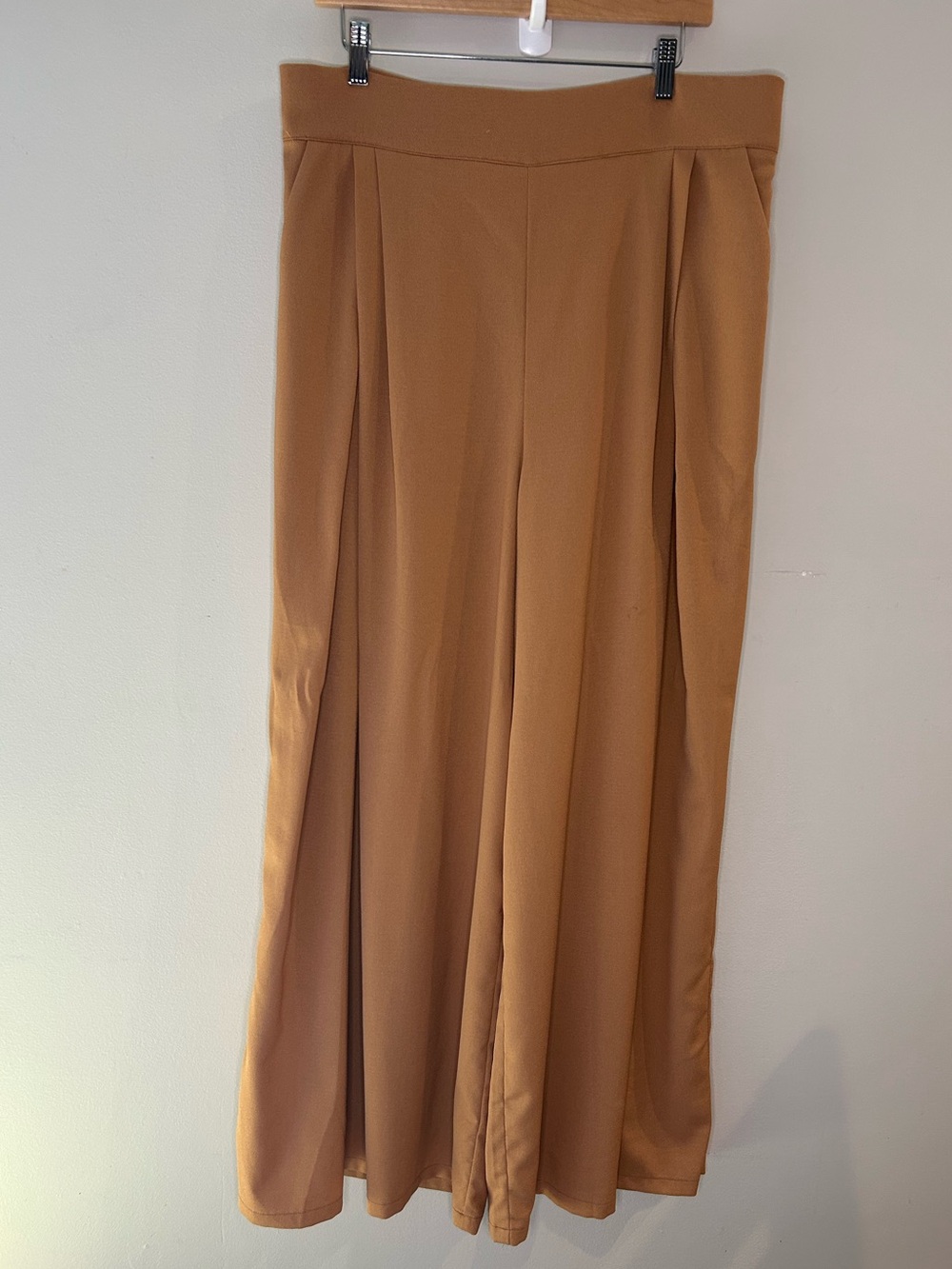 High-Waist Wide Leg Camel Pant XL